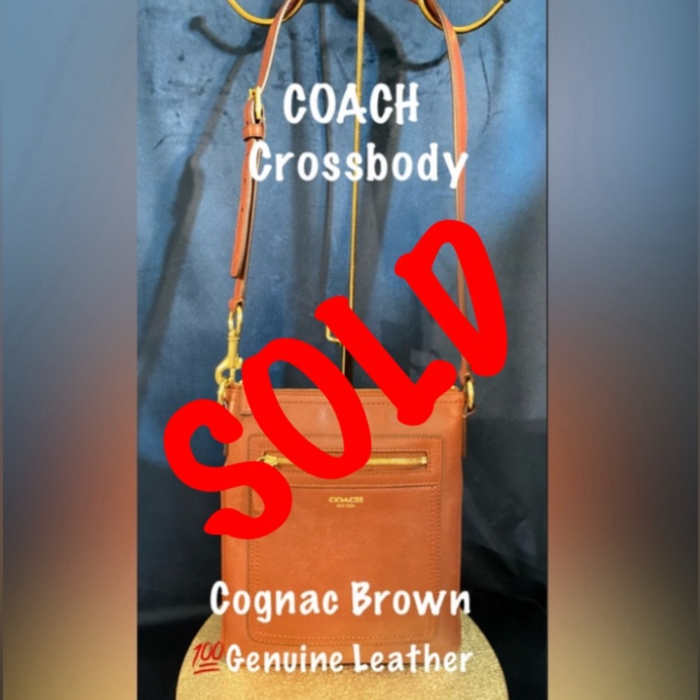 COACH Crossbody Bag 
Cognac Brown Color